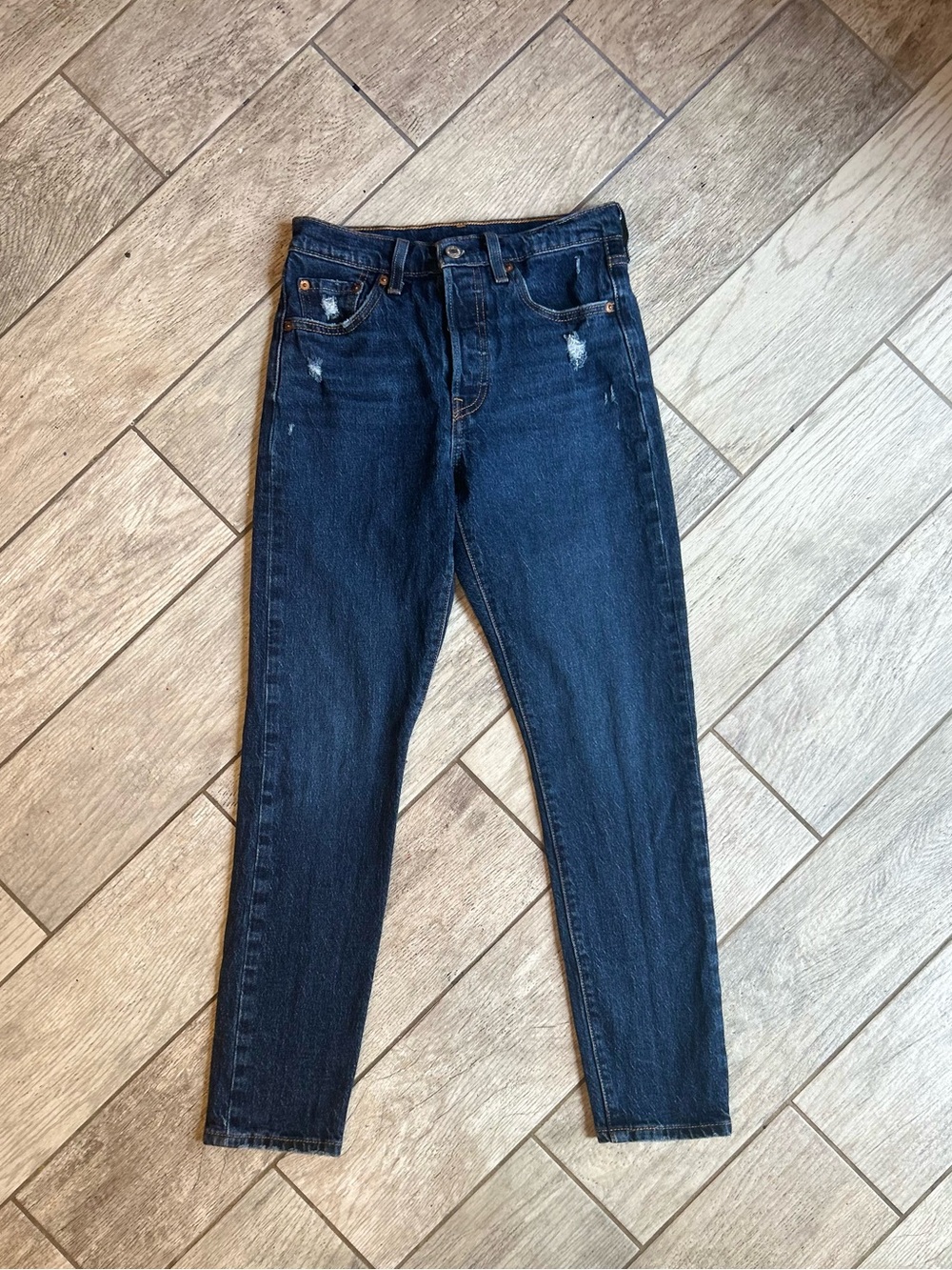 Levi’s 501 Original Distressed Skinny Leg High Rise Jeans, Women’s W25 L28